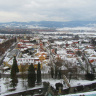 Вид из бойниц замка на городок Бойнице