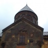 Монастырь  Гегард, фрагмент фасада церкви Катогике. Родовой герб Закарянов - лев, задирающий быка.