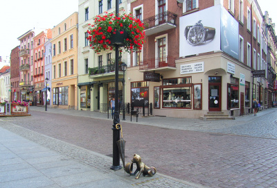 Памятник маленькой собачке Филюс в Торуни