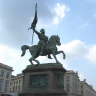 Город Брюссель, Королевская площадь, конная статуя Годфруа Бульонского.