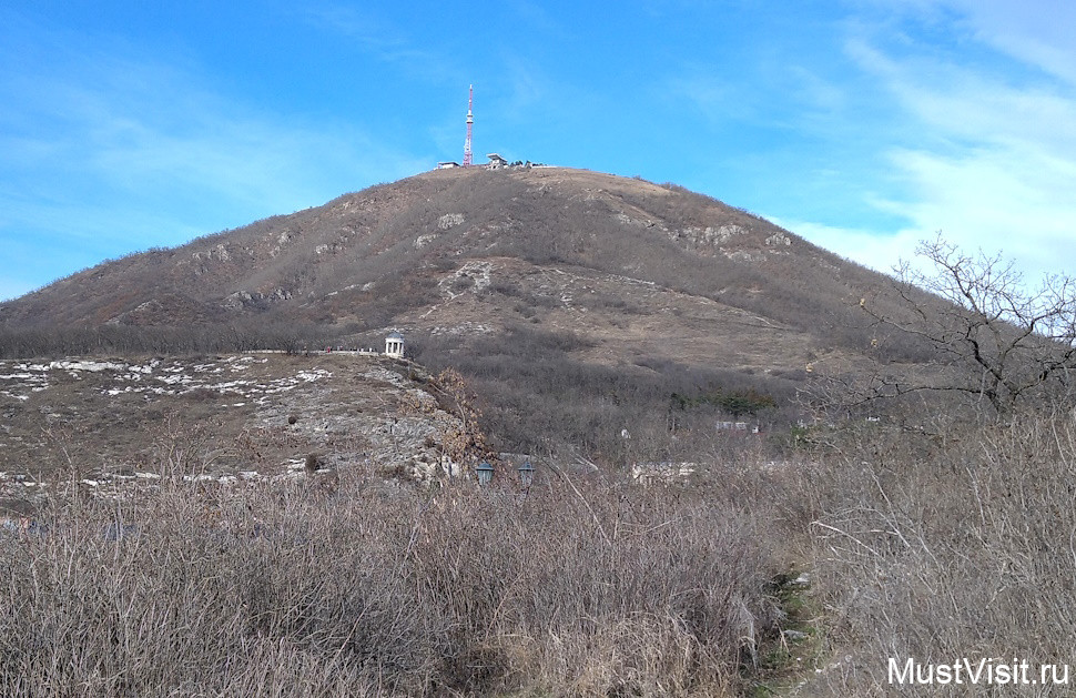 Гора Машук в Пятигорске в феврале.