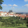 Город Прага, вид на Градчаны из Страговских садов