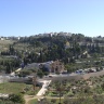 Вид на Масличную гору, долину Кедрон, церковь Всех Наций, церковь Марии Магдалины