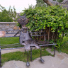 Железноводск. Скульптура Курортного кота с кружкой минеральной воды и санаторно-курортной картой. Расположена у входа в аллею Курортного парка.